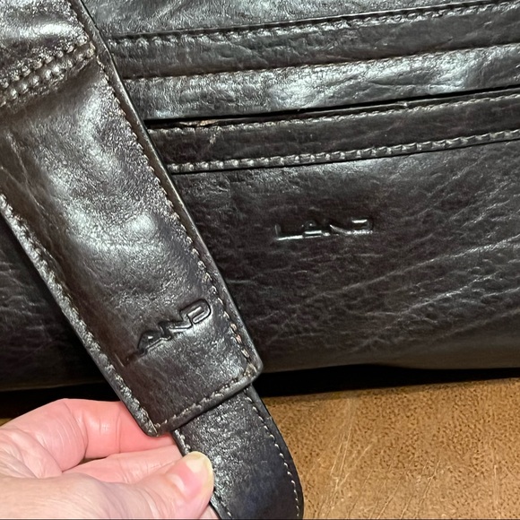 LAND Leather Large Bag Overnight Travel Duffel - Picture 2 of 14